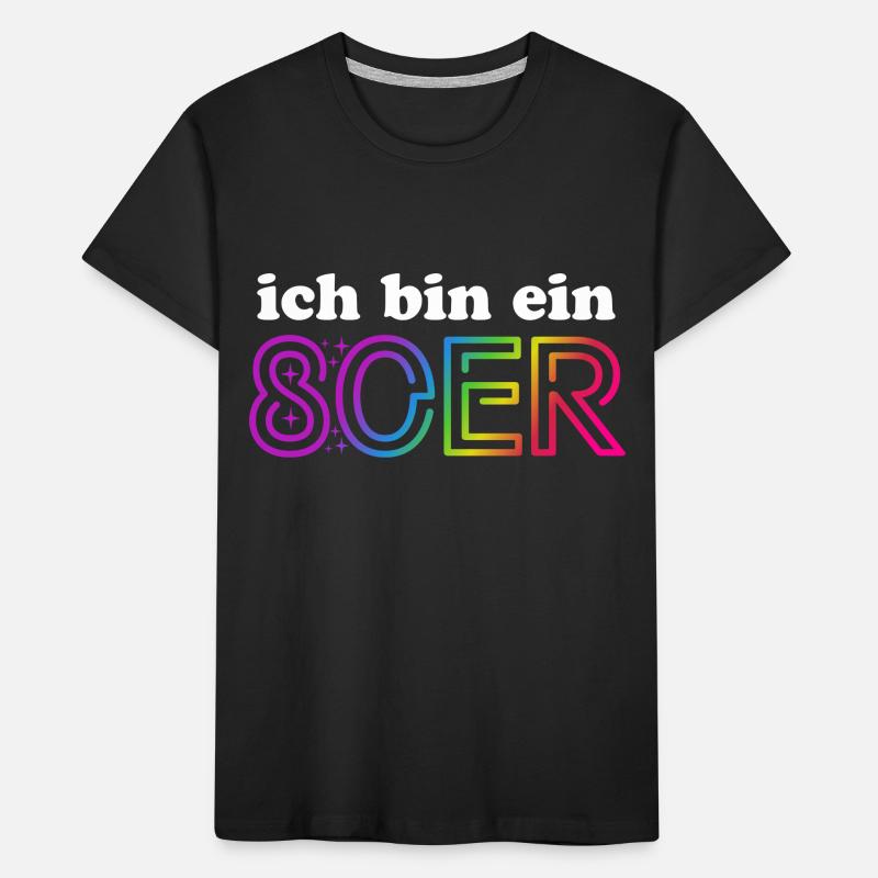 Ich bin ein 80er - bunter Regenbogen - Kostüm Kinder Premium Bio T-Shirt