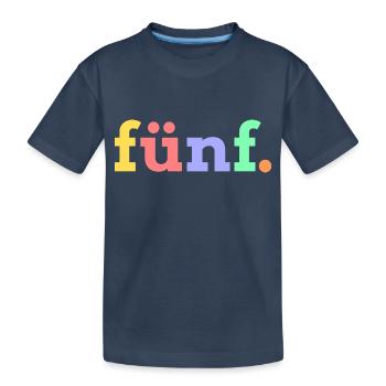 Fünf 5. Geburtstag - Kinder Premium Bio T-Shirt - Navy - Vorne