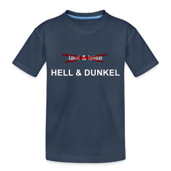 laut&leise - HELL&DUNKEL - Kinder Premium Bio T-Shirt - Navy - Vorne