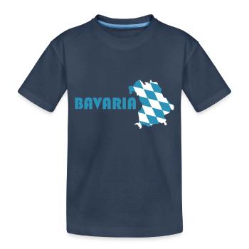 Bavière Carte de drapeau - T-shirt bio Premium Enfant - bleu marine - Devant