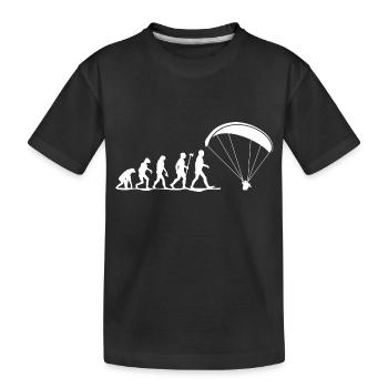 evolution paragliding gleitschirmfliegen - Kinder Premium Bio T-Shirt - Schwarz - Vorne