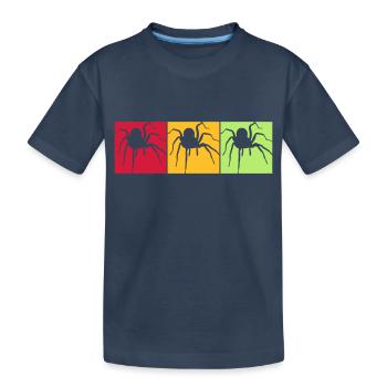 couleurs carrés motif araignée colorée de - T-shirt bio Premium Enfant - bleu marine - Devant