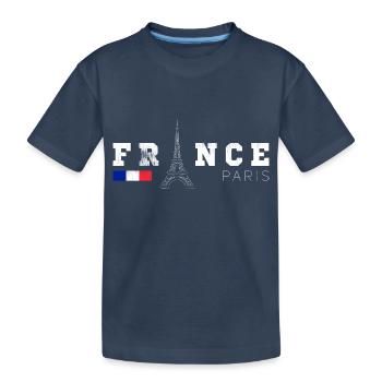 France Paris T-Shirt French Flag Eiffel Tower - T-shirt bio Premium Enfant - bleu marine - Devant