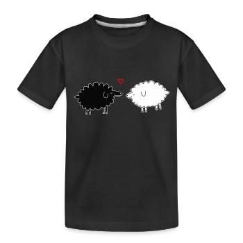 Schafe - Kinder Premium Bio T-Shirt - Schwarz - Vorne