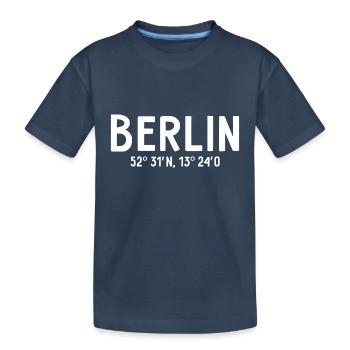 Berlin Coordinates - Berlin Bear - Kids' Premium Organic T-Shirt - navy - Front