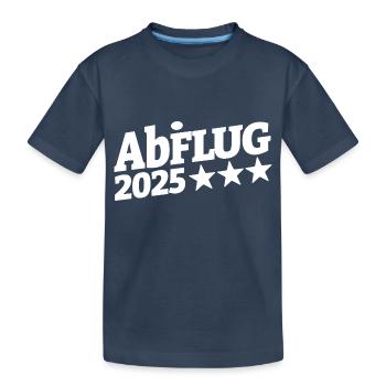 ABiFLUG 2025 - Abflug - Abitur - Wortspiel - Kinder Premium Bio T-Shirt - Navy - Vorne