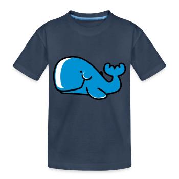 lustiger wal - Kinder Premium Bio T-Shirt - Navy - Vorne