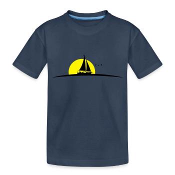 Segelboot - Kinder Premium Bio T-Shirt - Navy - Vorne