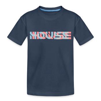 House 3D Effekt Logo - Kinder Premium Bio T-Shirt - Navy - Vorne