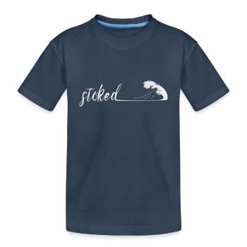 Content. Esthétique de surf de vague minimaliste - T-shirt bio Premium Enfant - bleu marine - Devant
