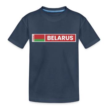 Flagge von Weißrussland - Kinder Premium Bio T-Shirt - Navy - Vorne