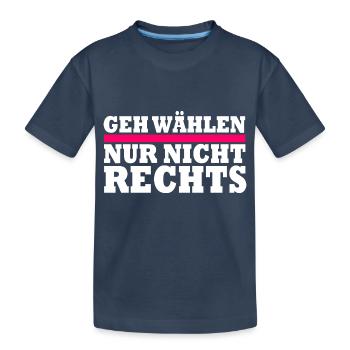 GEH WÄHLEN - Kinder Premium Bio T-Shirt - Navy - Vorne