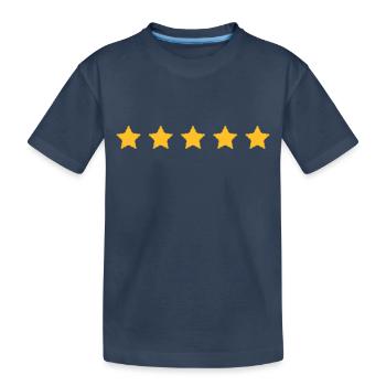 5 Sterne Bewertung 100% gut - Kinder Premium Bio T-Shirt - Navy - Vorne