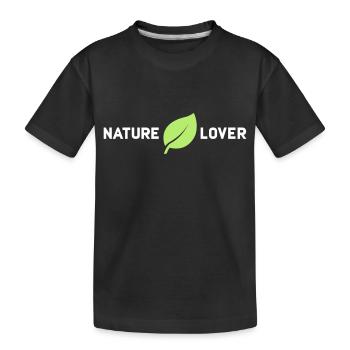 Nature Lover | Wald Waldbaden Natur Naturliebe - Kinder Premium Bio T-Shirt - Schwarz - Vorne