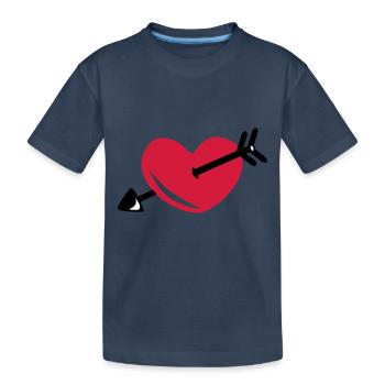 Heart - Arrow - Kids' Premium Organic T-Shirt - navy - Front