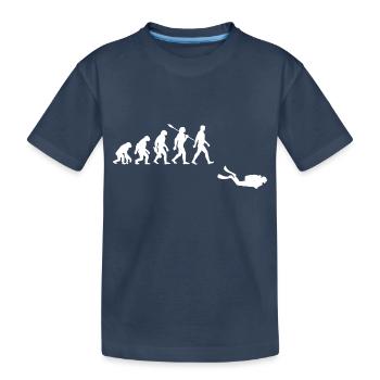 Evolution Diving Diver - Kids' Premium Organic T-Shirt - navy - Front