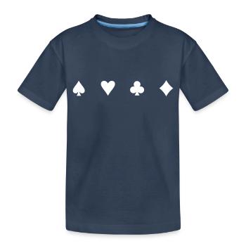 karten symbole - Kinder Premium Bio T-Shirt - Navy - Vorne