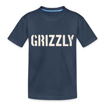 Grizzly Bear Slogan - Kids' Premium Organic T-Shirt - navy - Front