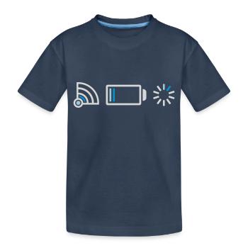 Internet sans connexion batterie - T-shirt bio Premium Enfant - bleu marine - Devant