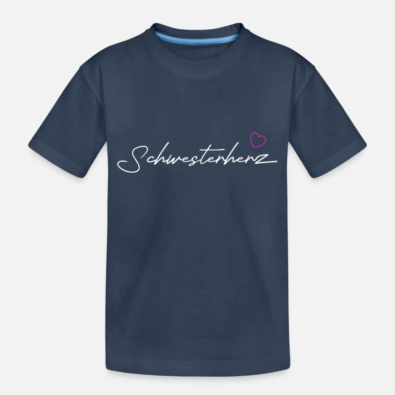 Schwesterherz in white - Kinder Premium Bio T-Shirt - Navy