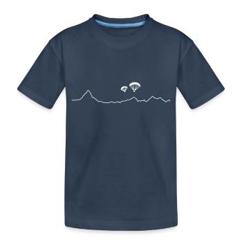 2 Paraglider über Bergkulisse - Kinder Premium Bio T-Shirt - Navy - Vorne