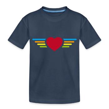 Cœur d’ailes - T-shirt bio Premium Enfant - bleu marine - Devant