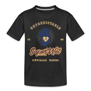 Superwet hand NEW Plum orange BB heart weathered - Kids' Premium Organic T-Shirt - black - Front