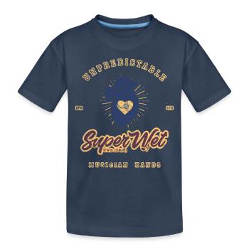 Superwet Hand NEU Pflaume orange BB Herz verwittert - Kinder Premium Bio T-Shirt - Navy - Vorne