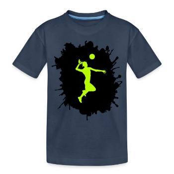 handball klecks - Kinder Premium Bio T-Shirt - Navy - Vorne