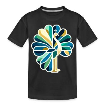 Paon abstrait aux couleurs vives - T-shirt bio Premium Enfant - noir - Devant