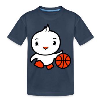 oiseau basket-ball jouer amusant ballon sports dribble - T-shirt bio Premium Enfant - bleu marine - Devant