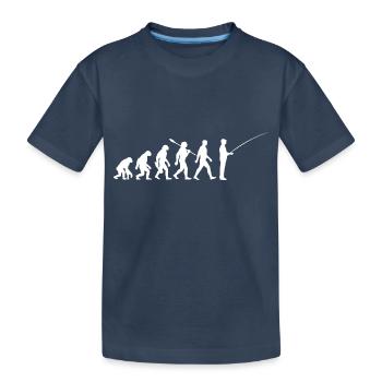 Evolution - Pêcheurs - Pêche au poisson - T-shirt bio Premium Enfant - bleu marine - Devant