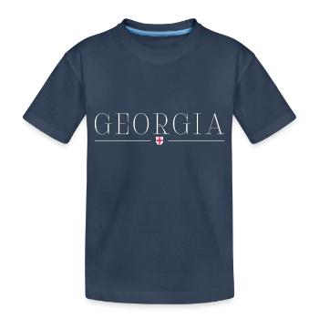 Géorgie : Tradition, Hospitalité, Fierté - T-shirt bio Premium Enfant - bleu marine - Devant