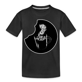 Tasse à café avec collation - T-shirt bio Premium Enfant - noir - Devant