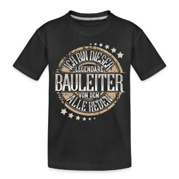 Bauleiter - Kinder Premium Bio T-Shirt - Schwarz - Vorne