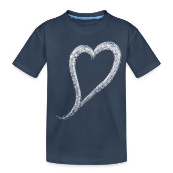 Cœur Blanc - T-shirt bio Premium Enfant - bleu marine - Devant