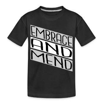 supportive friends helping hand support system - Kids' Premium Organic T-Shirt - black - Front