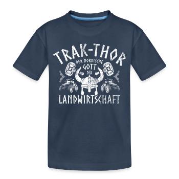 Trak Thor Der nordische Gott der Landwirtschaft - Kinder Premium Bio T-Shirt - Navy - Vorne