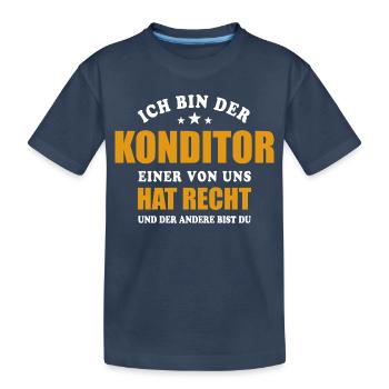 Ich bin der Konditor - einer von uns hat Recht - Kinder Premium Bio T-Shirt - Navy - Vorne