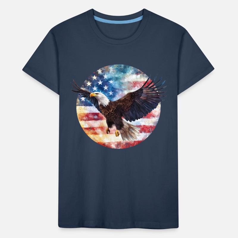 Drapeau Eagle USA T-shirt bio Premium Enfant