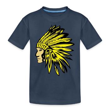 indianer - Kinder Premium Bio T-Shirt - Navy - Vorne