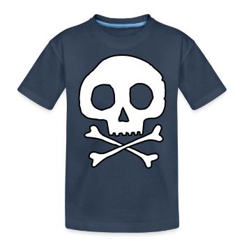 Crâne et os - T-shirt bio Premium Enfant - bleu marine - Devant