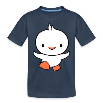Ente rennt schnell will fliegen niedlich flattern - Kinder Premium Bio T-Shirt - Navy - Vorne