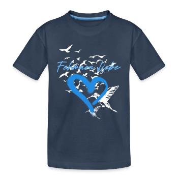 Fehmarn,mouettes,ancres,troupeau d’oiseaux - T-shirt bio Premium Enfant - bleu marine - Devant