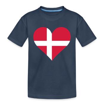 Un coeur pour le Danemark - T-shirt bio Premium Enfant - bleu marine - Devant