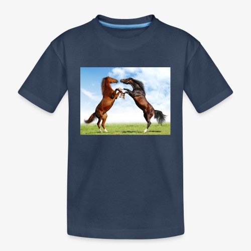 kaksi hevosta - Lasten premium luomu-t-paita