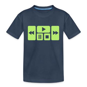 Play Button - Kids' Premium Organic T-Shirt - navy - Front