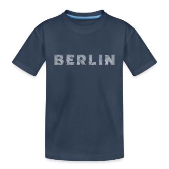 Berlin Deutsche Hauptstadt Schraffur Schrifzug - Kinder Premium Bio T-Shirt - Navy - Vorne