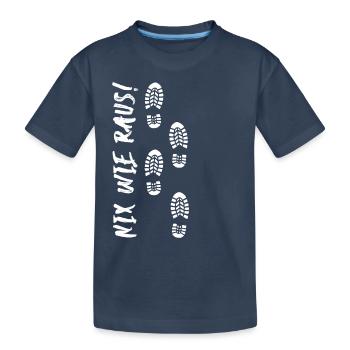 Nix wie raus in die Natur Wandern Trekking - Kinder Premium Bio T-Shirt - Navy - Vorne