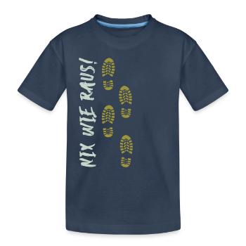 Nix wie raus in die Natur Wandern Trekking - Kinder Premium Bio T-Shirt - Navy - Vorne